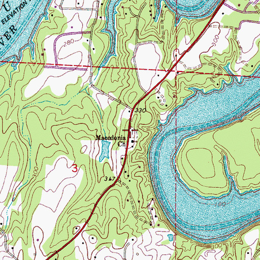 Topographic Map of Macedonia Cemetery, AL