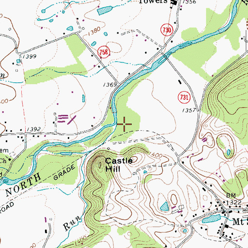 Topographic Map of Freemason Run, VA