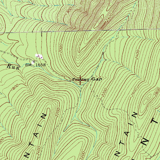 Topographic Map of Fridley Gap, VA