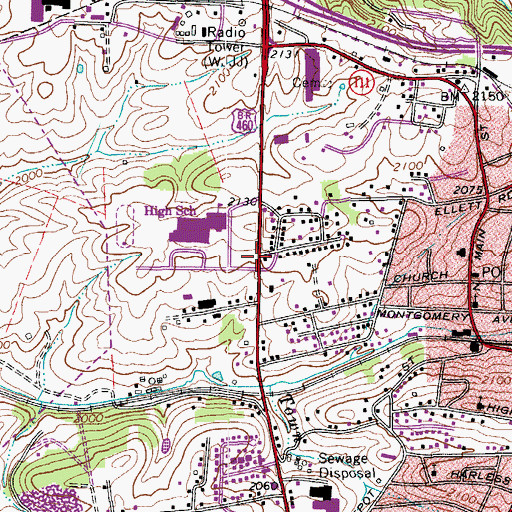 Topographic Map of Friends School, VA