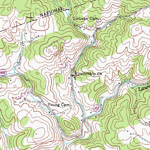 Topographic Map of Friendship Church, VA