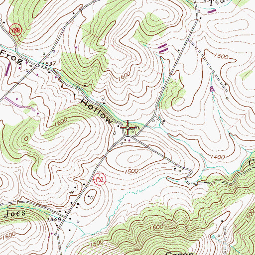 Topographic Map of Frog Hollow, VA