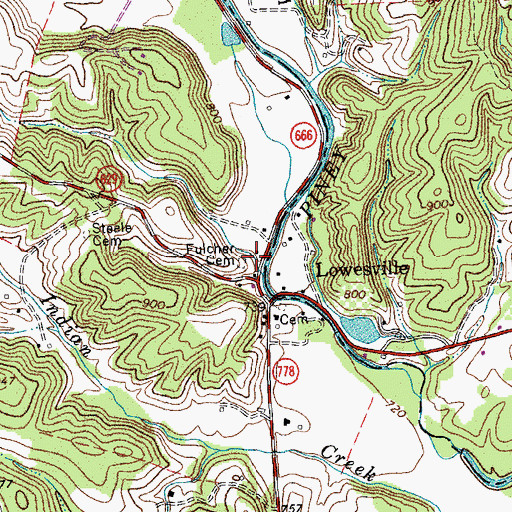 Topographic Map of Fulcher Cemetery, VA