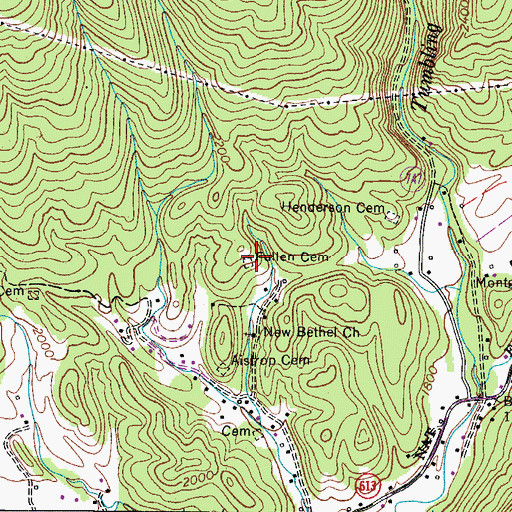 Topographic Map of Fullen Cemetery, VA