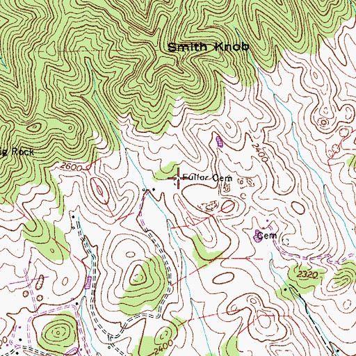 Topographic Map of Fuller Cemetery, VA