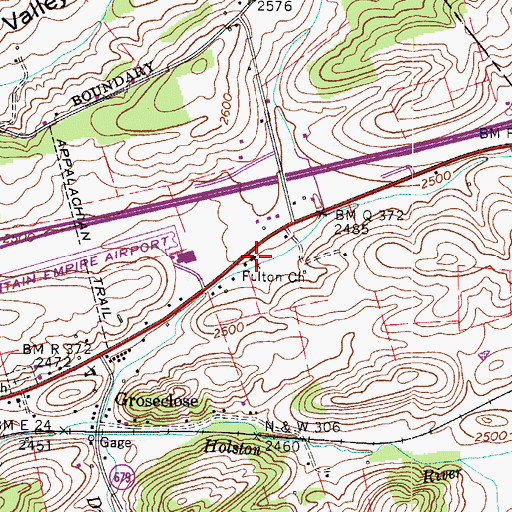 Topographic Map of Fulton Church, VA