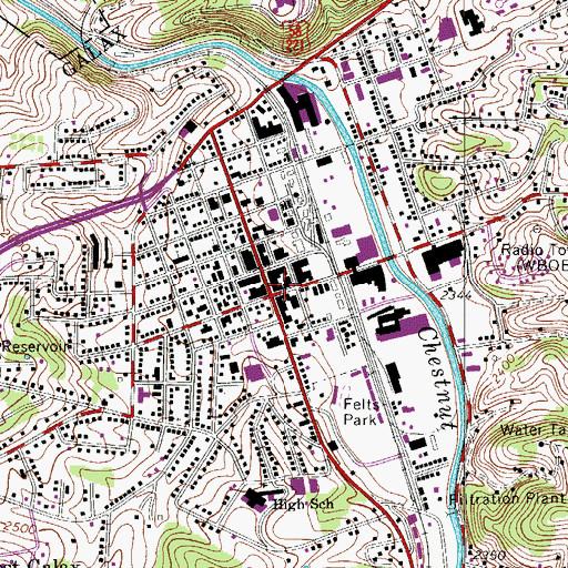 Topographic Map of Galax, VA