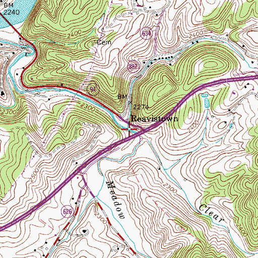 Topographic Map of Galax Church, VA