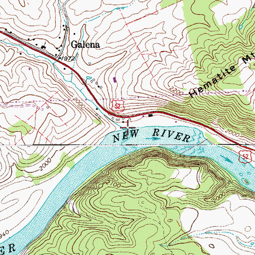 Topographic Map of Galena Creek, VA