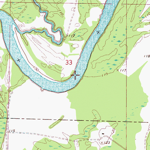 Topographic Map of Mud Bar, AL