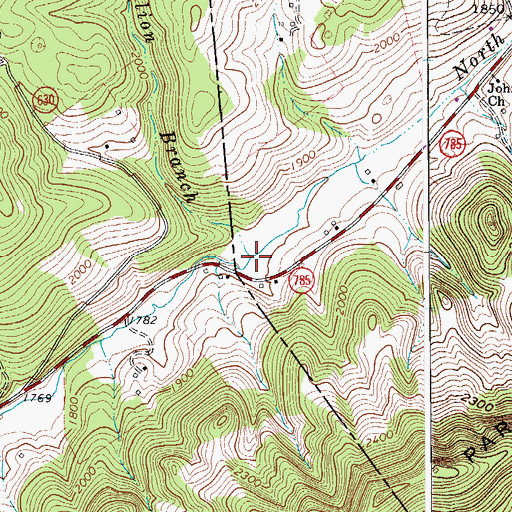 Topographic Map of Gallion Branch, VA