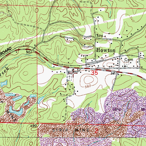 Topographic Map of Muddy Branch School (historical), AL