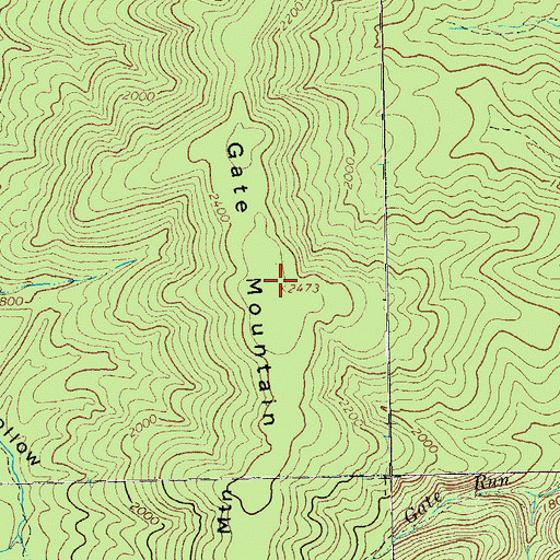 Topographic Map of Gate Mountain, VA