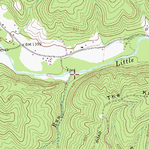 Topographic Map of Gate Run, VA