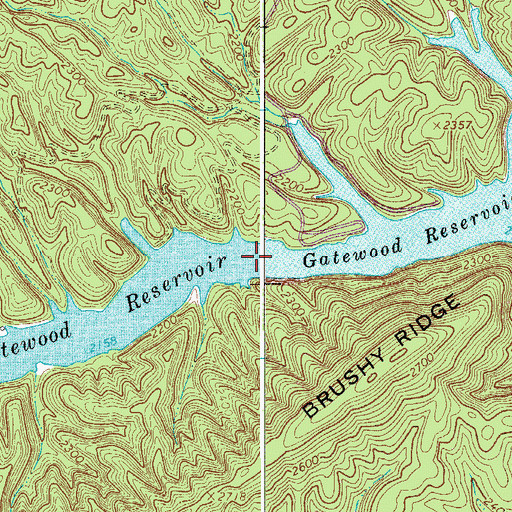 Topographic Map of Gatewood Reservoir, VA