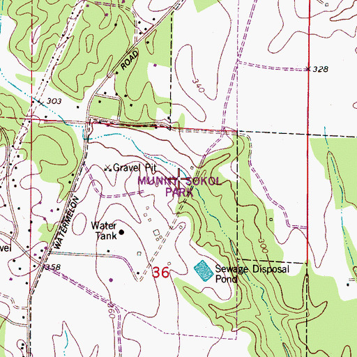 Topographic Map of Munny Sokol Park, AL