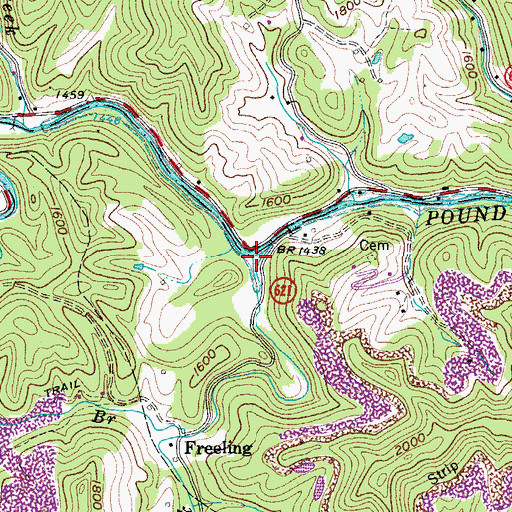 Topographic Map of Georges Fork, VA