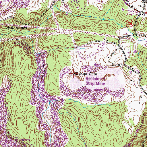 Topographic Map of Gibson Cemetery, VA
