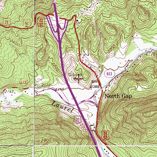 Topographic Map of Gibson Cemetery, VA