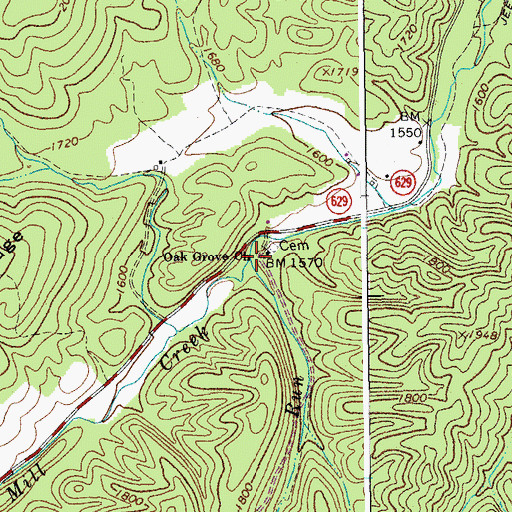 Topographic Map of Gillam Run, VA