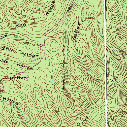 Topographic Map of Gillam Run Trail, VA