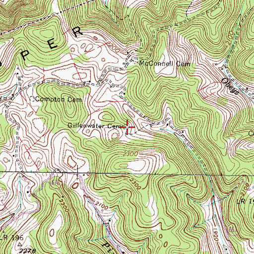 Topographic Map of Gillenwater Family Cemetery, VA