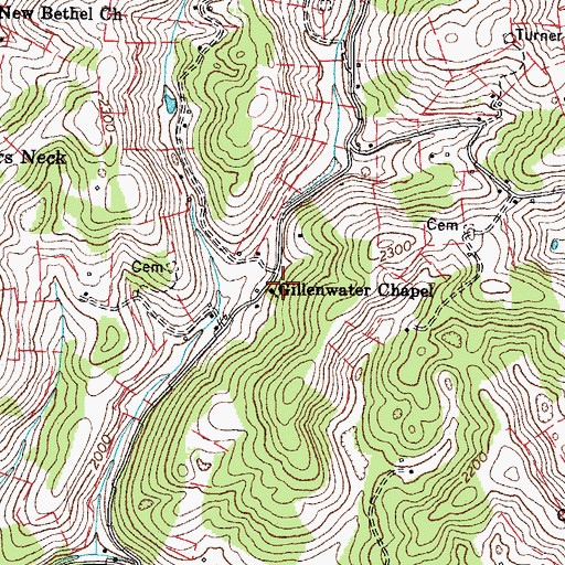 Topographic Map of Gillenwater Chapel, VA