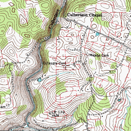 Topographic Map of Gillespie Cemetery, VA