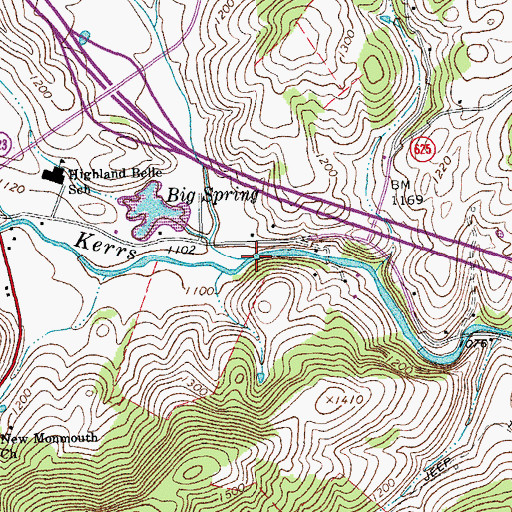 Topographic Map of Gilmer Creek, VA