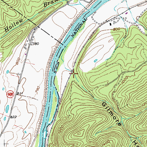 Topographic Map of Gilmore Hollow, VA