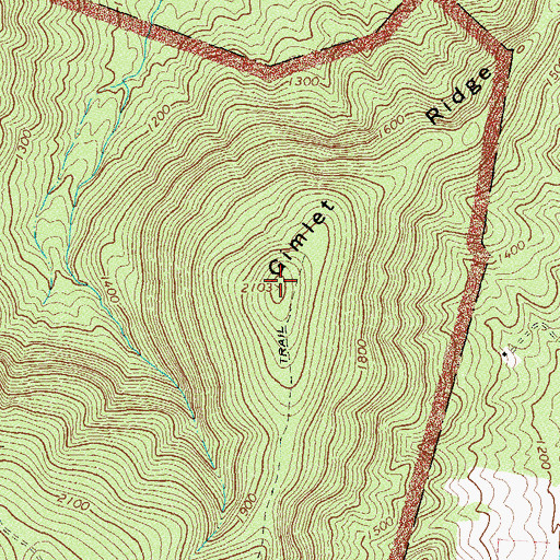 Topographic Map of Gimlet Ridge, VA