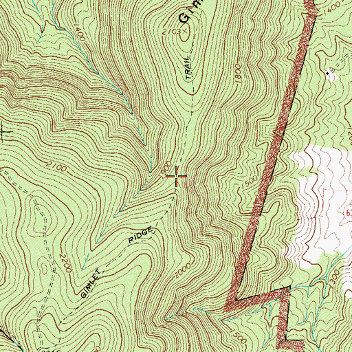 Topographic Map of Gimlet Ridge Trail, VA
