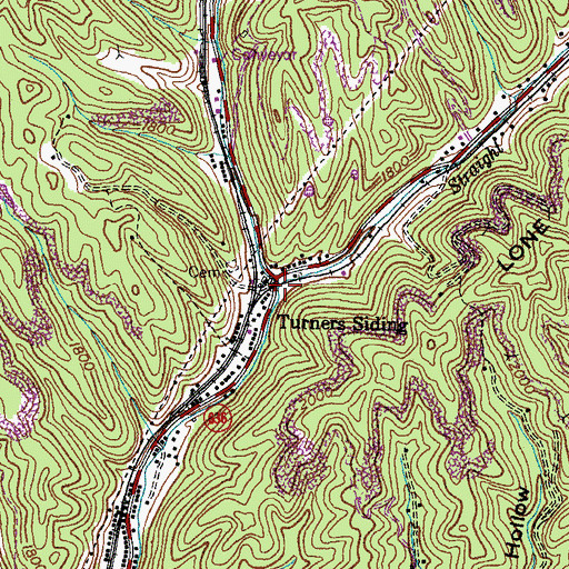 Topographic Map of Gin Creek, VA