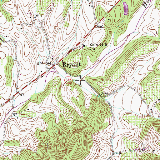 Topographic Map of Ginseng Hollow, VA