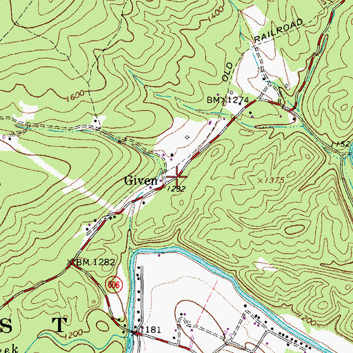 Topographic Map of Given, VA