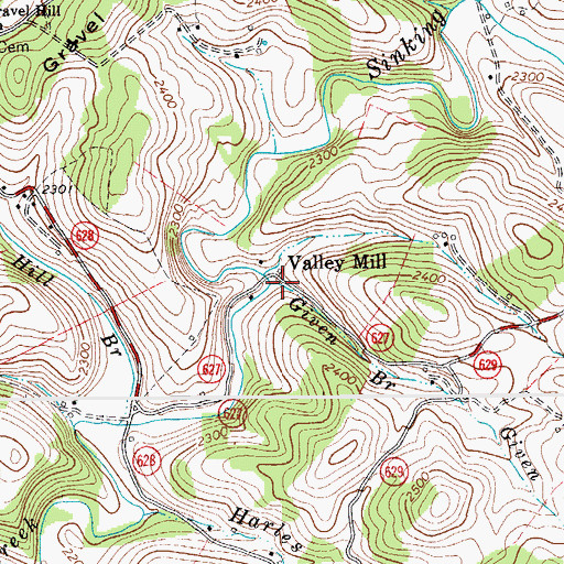 Topographic Map of Given Branch, VA