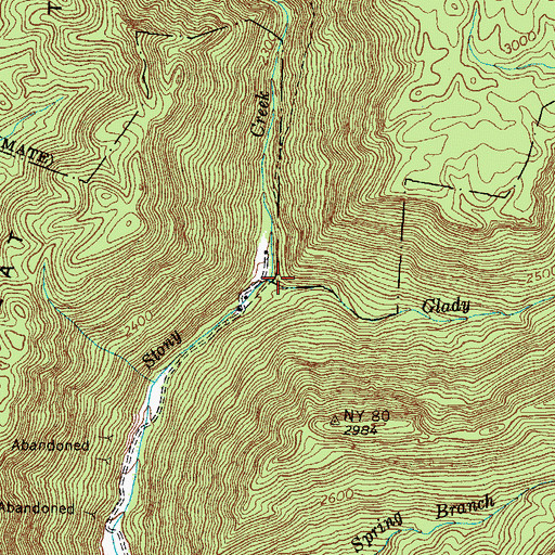 Topographic Map of Glady Fork, VA