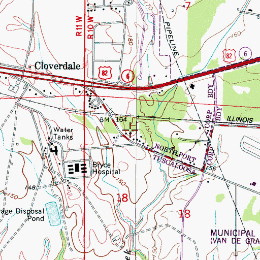 Topographic Map of New Prospect Baptist Church, AL