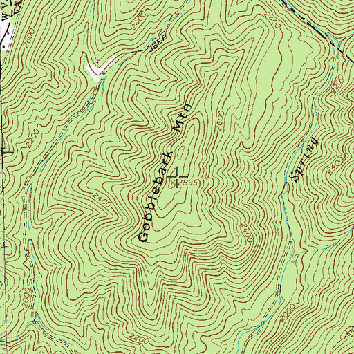 Topographic Map of Gobblebark Mountain, VA