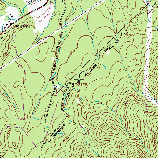 Topographic Map of Gochenour Hunter Access Trail, VA