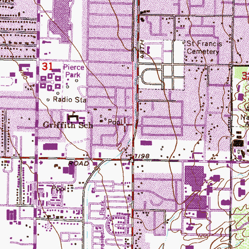 Topographic Map of Old Cross Cut Canal, AZ