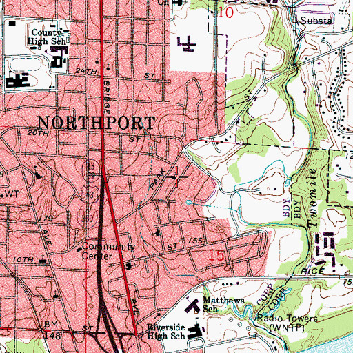 Topographic Map of New Zion Baptist Church, AL
