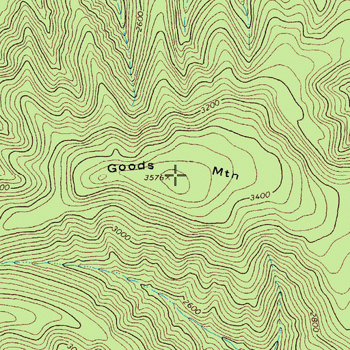 Topographic Map of Goods Mountain, VA