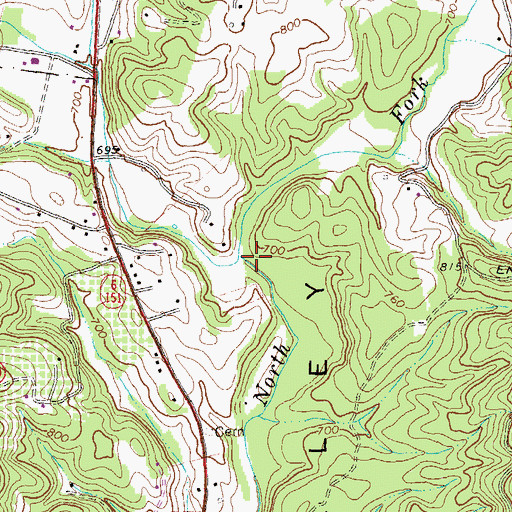 Topographic Map of Goodwin Creek, VA