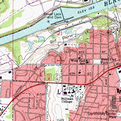 Topographic Map of Newtown (historical), AL