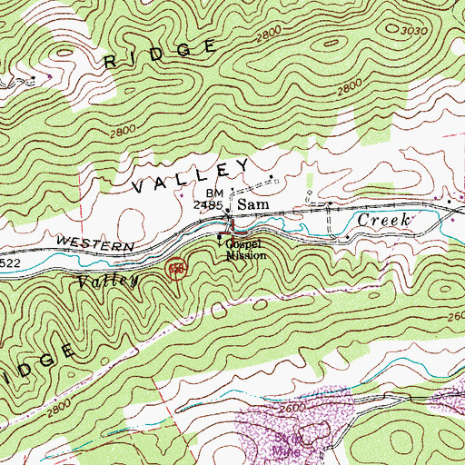 Topographic Map of Gospel Mission, VA