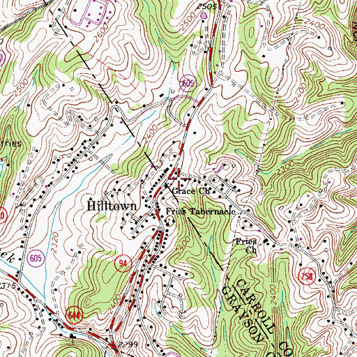 Topographic Map of Grace Church, VA