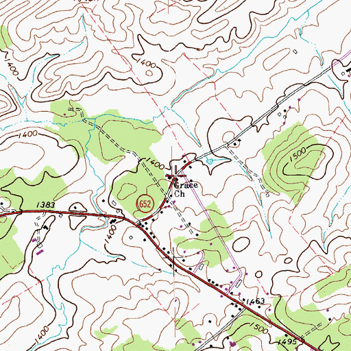 Topographic Map of Grace Church, VA