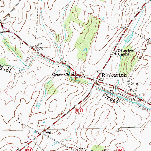 Topographic Map of Grace Church, VA