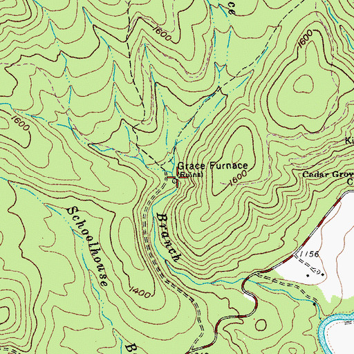 Topographic Map of Grace Furnace, VA